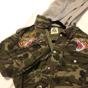 UNIF x UO cropped camo jacket